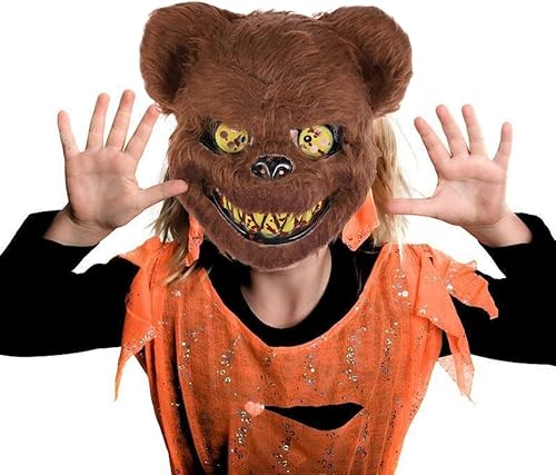 INOOMP Máscara de oso sangriento aterrador, accesorio de disfraz de Halloween para disfraz de cosplay de Halloween (marrón)
