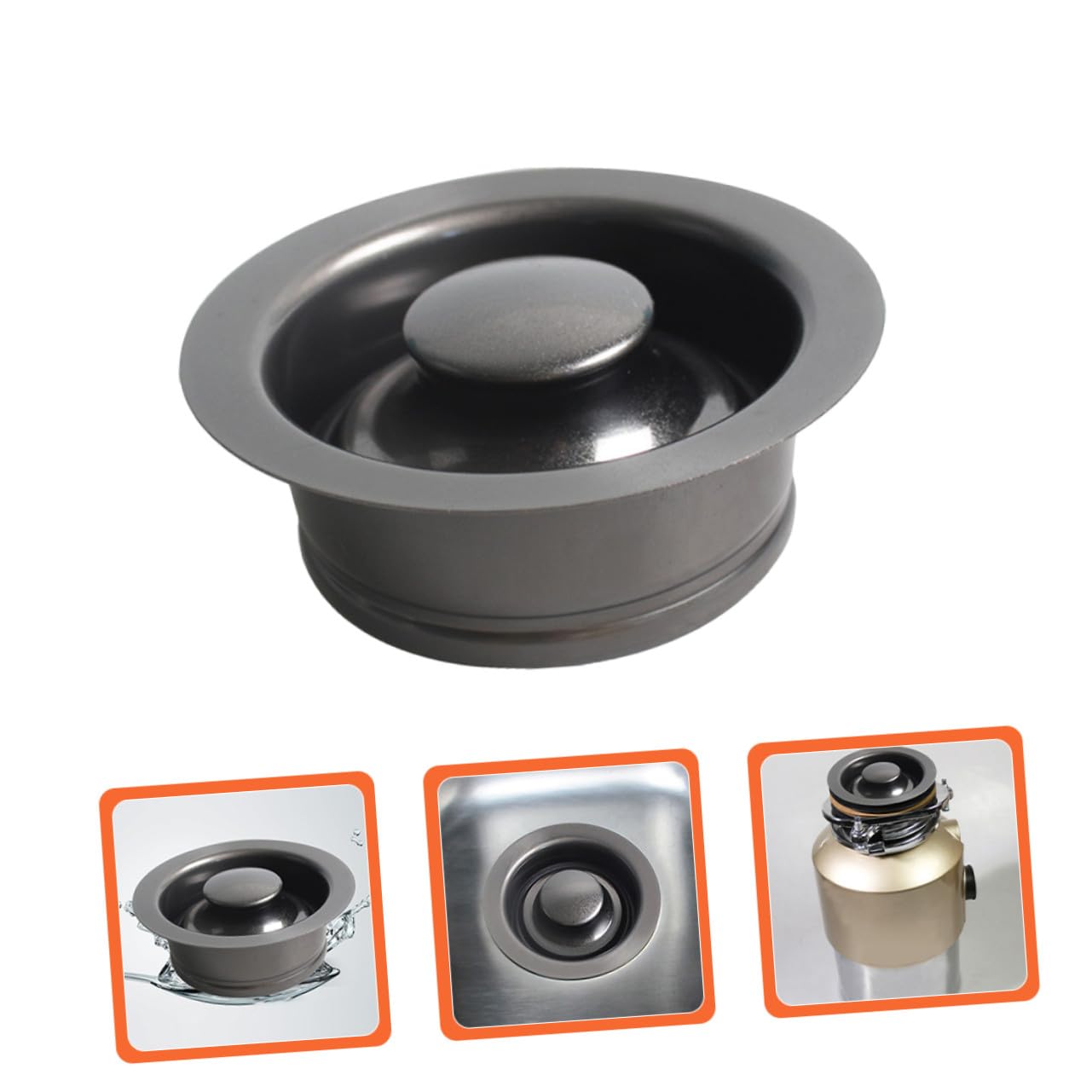 4 Piezas Brida y Tapón de Acero Inoxidable para Triturador de Basura de Fregadero de Cocina Resistente la Corrosión Instalación Sencilla y Decoración Funcional para Desagüe de