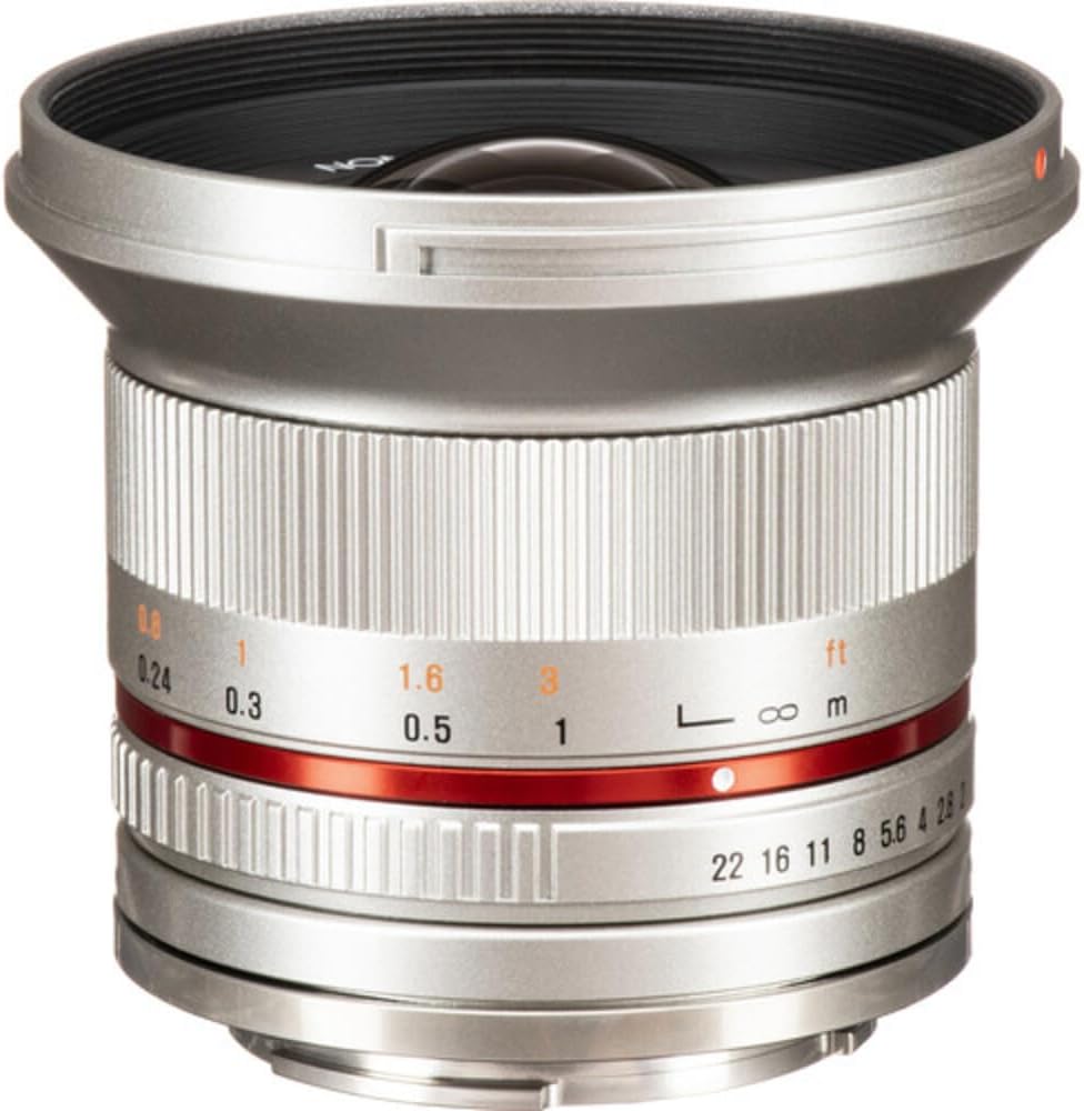 RK12M-E-SIL 12mm F2.0 Ultra Wide Angle Fixed Lens for Sony E-mount (NEX) and for Other Cameras