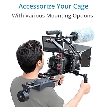 Filmcity電源9?"トップハンドル付きカメラケージマウント、クイックリリース、三脚プレート& 15?mmアルミニウムrods| 9?" 6?"に調節可能なケージ dwos6rj Amazon | Filmcity電源9 