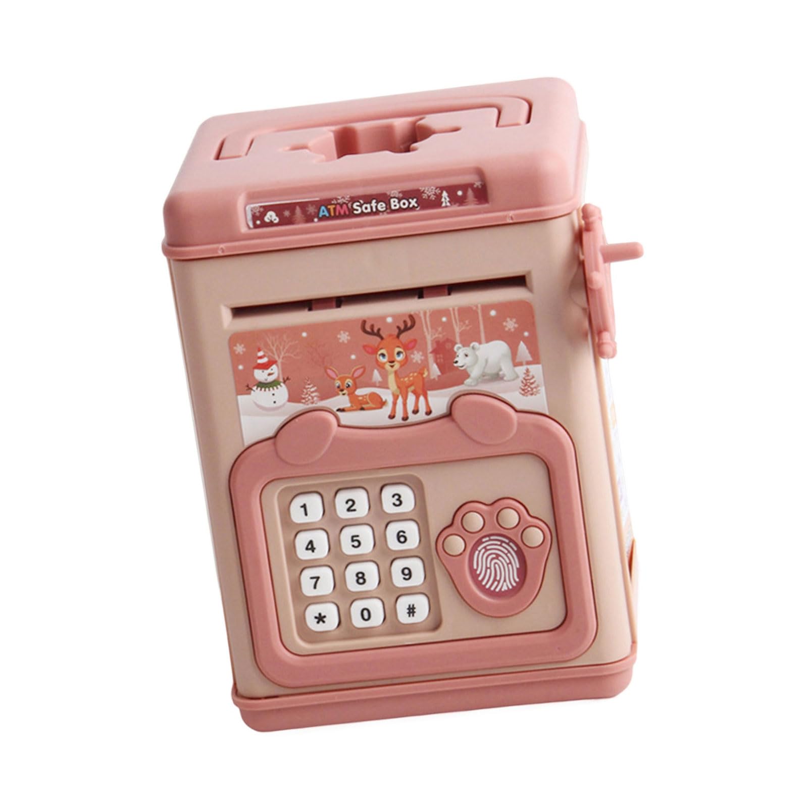 Lovely Money Box with Fingerprint and Password Cash Box for Teaching Children Financial Responsibility Double Safe