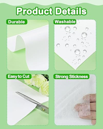 Vista 3 de PLANTIONAL Hojas adhesivas de doble cara para planchar: 20 piezas de peso medio tamaño A4 de doble cara, parche a presión de doble cara, hoja