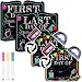First Day School Sign, 4 Pieces Unique Back to School Sign with 3 Erasable Chalk Pens Reusable First Day Last Day School Sign Photo Booth Props Chalkboard Style