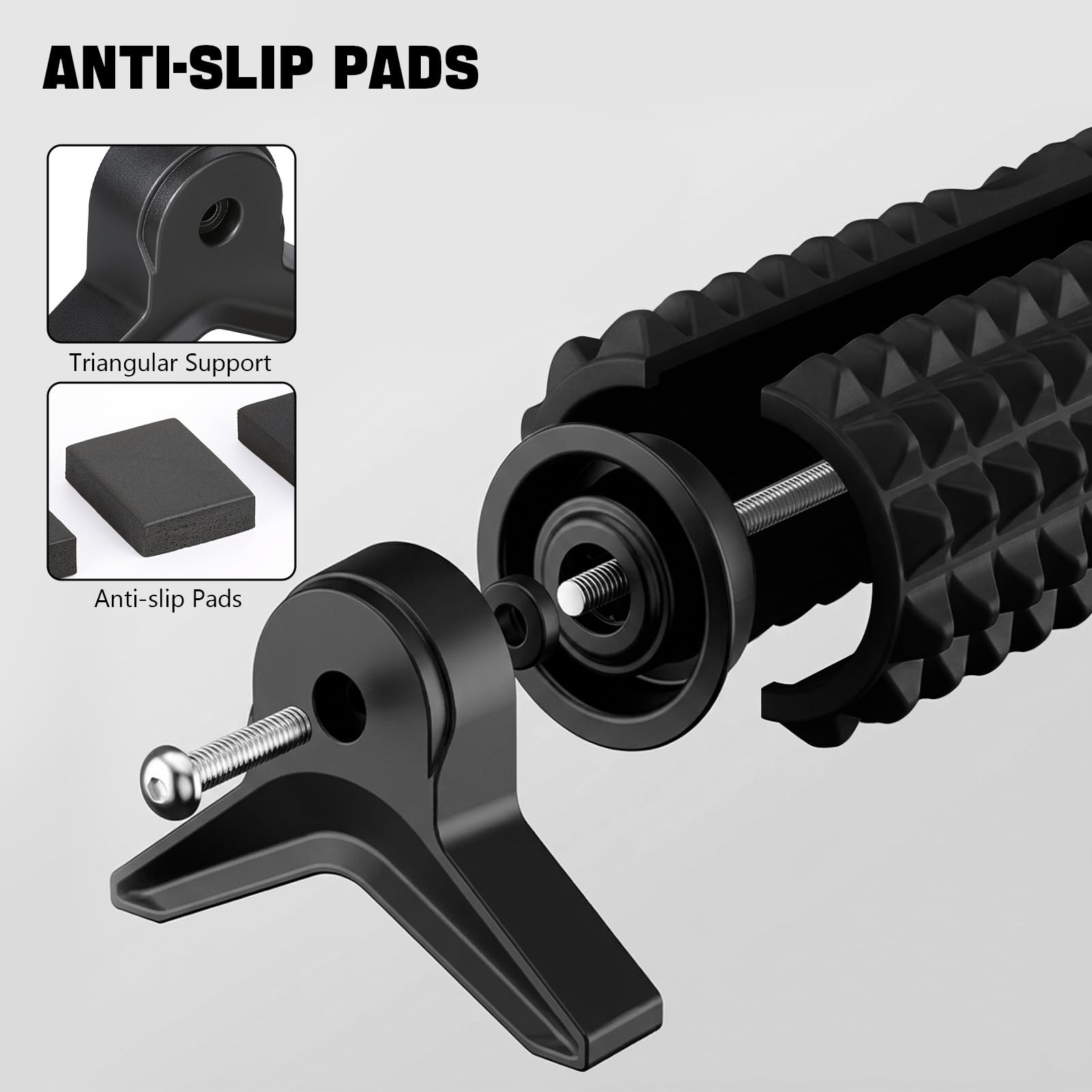 Rodillo de Masaje con Rodillo de Espuma, de Tejido Profundo con Soporte, Superficies Texturizadas para la Mano de las Piernas Traseras, Diseño Pequeño y Liviano, Ideal (BLACK)