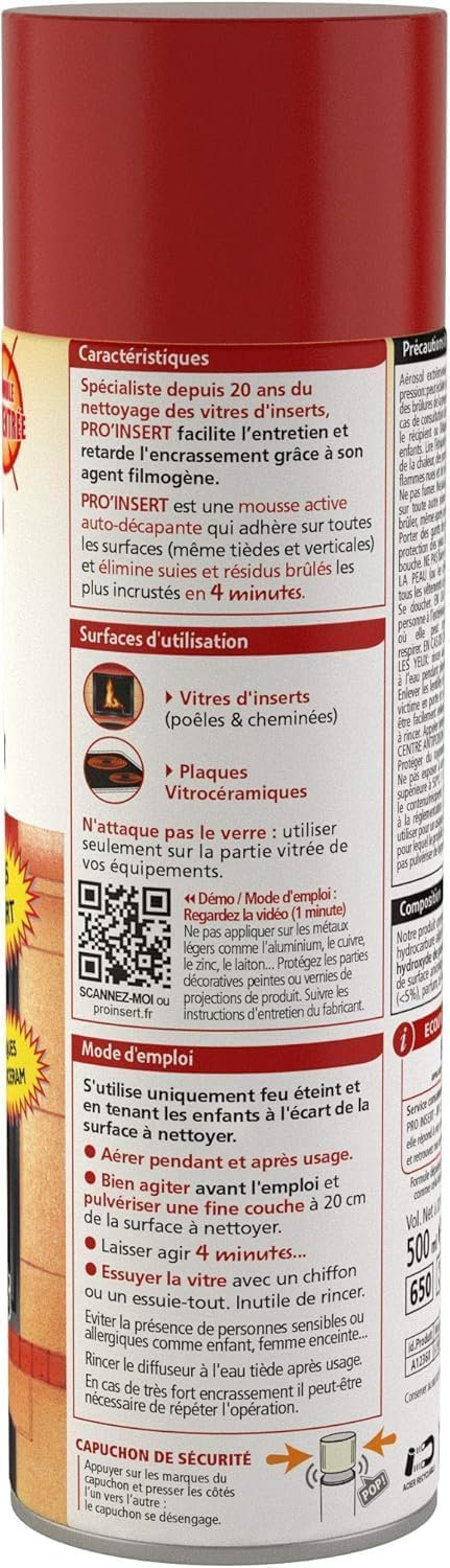 Fulgator - PRO INSERT - Mousse décapante Vitres inserts - Lot de 2 x 500 ML - Fabriqué en France