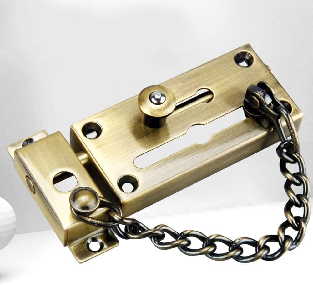 Türkettenschloss, Tür-Sicherheitskette, Limiter-Sicherheitskettenschloss, Standard-Sicherheits-Sicherheitsschnalle 304 Edelstahl Anti-Diebstahl-Türketten-Schiebebolzen Türkettenverriegelung Torverrieg