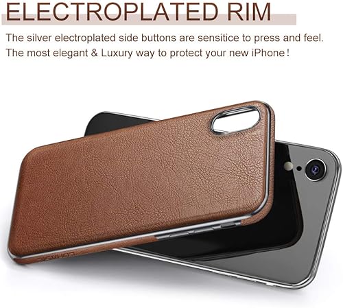 Miniatura 3 de LOHASIC Funda para iPhone XR, de cuero de alta calidad, ajuste delgado, flexible, antideslizante, agarre suave, resistente a los arañazos, funda