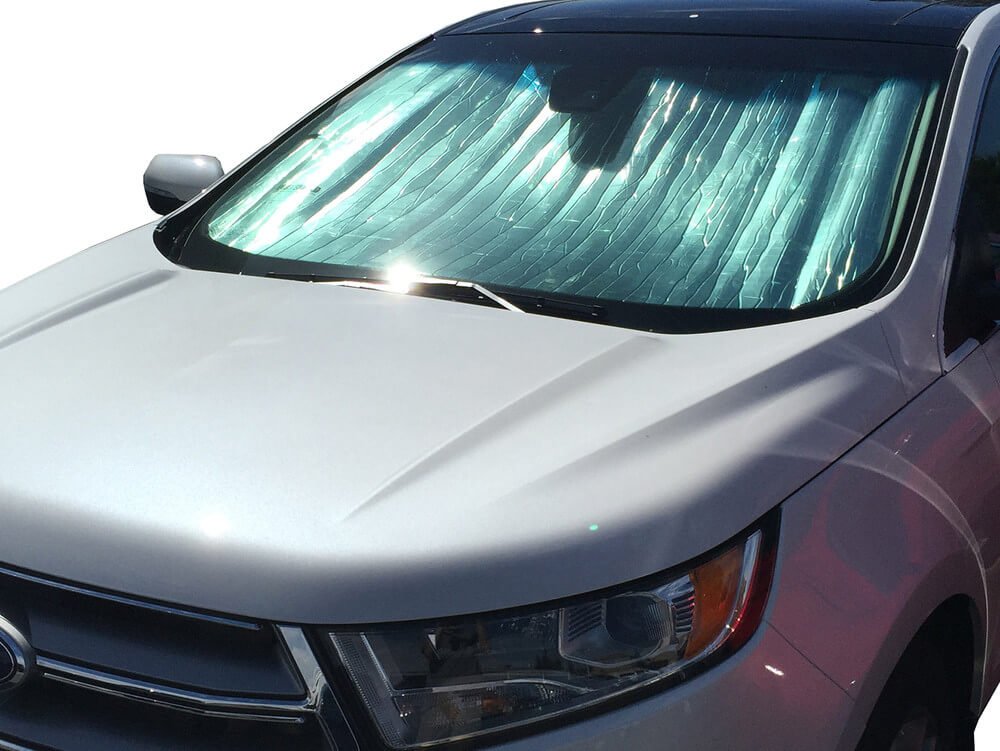 HeatShield, The Original Windshield Sun Shade, Custom-Fit for Ford Edge SUV 2015, 2016, 2017, 2018 Silver Series
