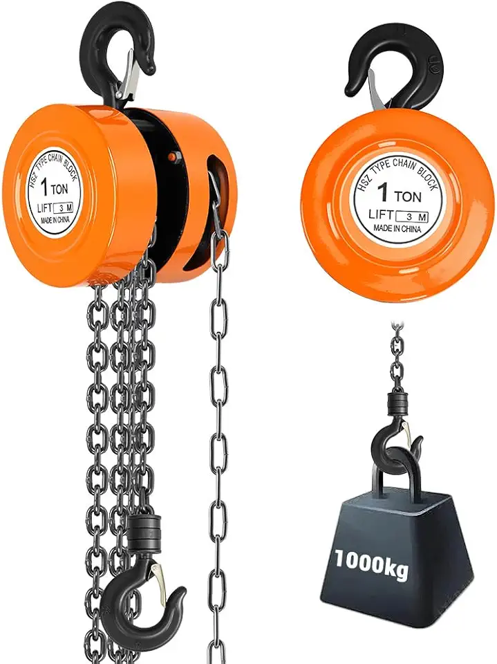 Talha Manual, Talha Guincho Manual 1 Tonelada 1000kg Com Corrente 2.5 Metros