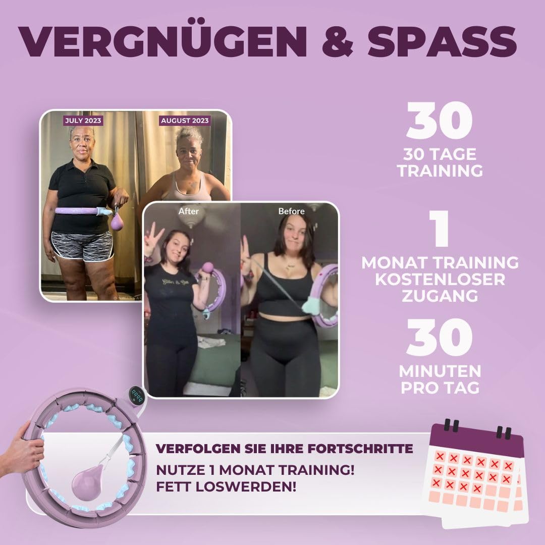 Swiss Activa+ Leiser Hula-Hoop-Reifen mit Taillentrainer