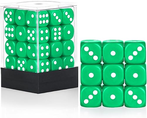 Miniatura 20 de Juego de 36 dados mini de 0.472 in, 6 caras, juego de dados con patrón de perlas, 6 dados estándar para Yahtzee, Bunco o enseñanza de matemáticas