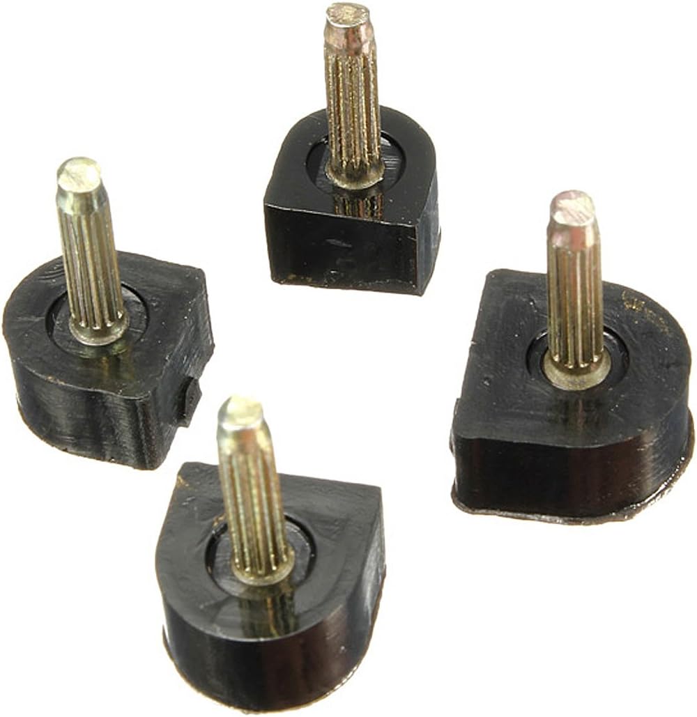 2x Pairs Black Replacement Stiletto High Heel Tips - 14mm x 16mm (9/16 inch) - U-Shape (Pair)