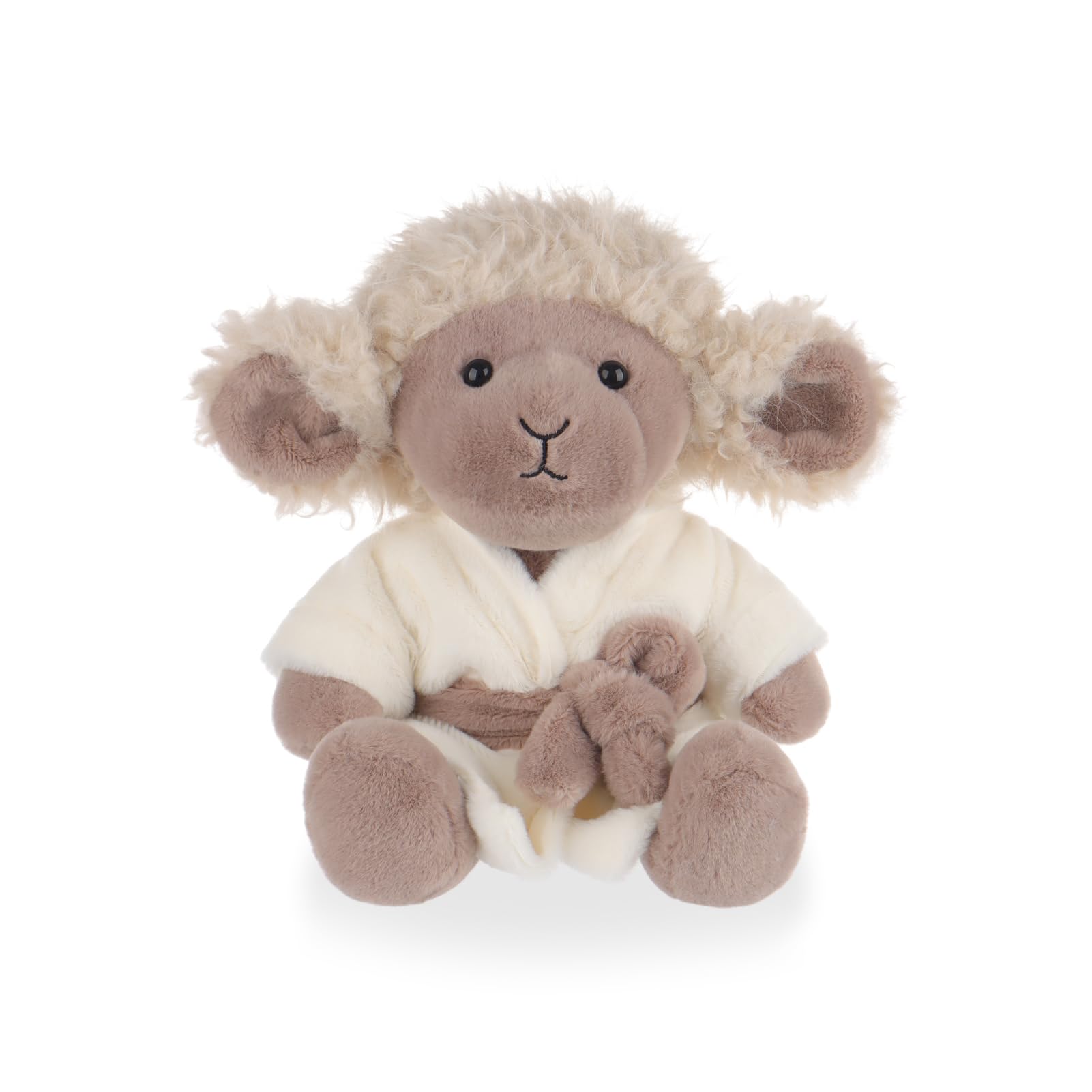 Apricot Lamb Bathrobe Lamb Plushies Stuffed Animals for Kids, Soft Cute Plush Toys for Baby Girl and Boy, Fluffy Brown Sheep 8.5 Inches