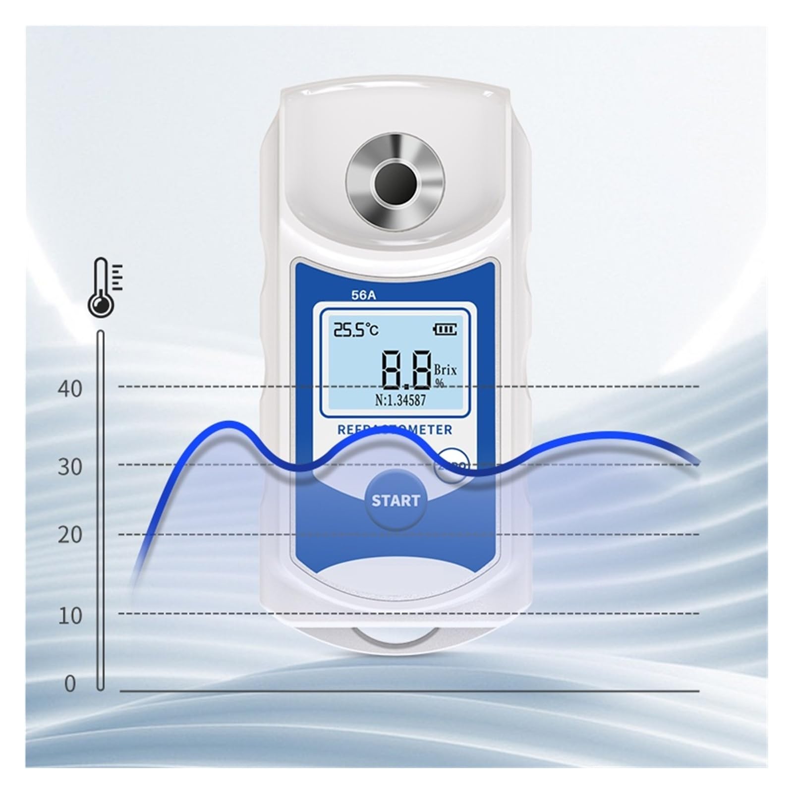 Réfractomètre numérique LCD Brix mètre jus de fruits boisson ATC Instrument de mesure de la teneur en sucre 0-53% saccharomètre Réponse rapide