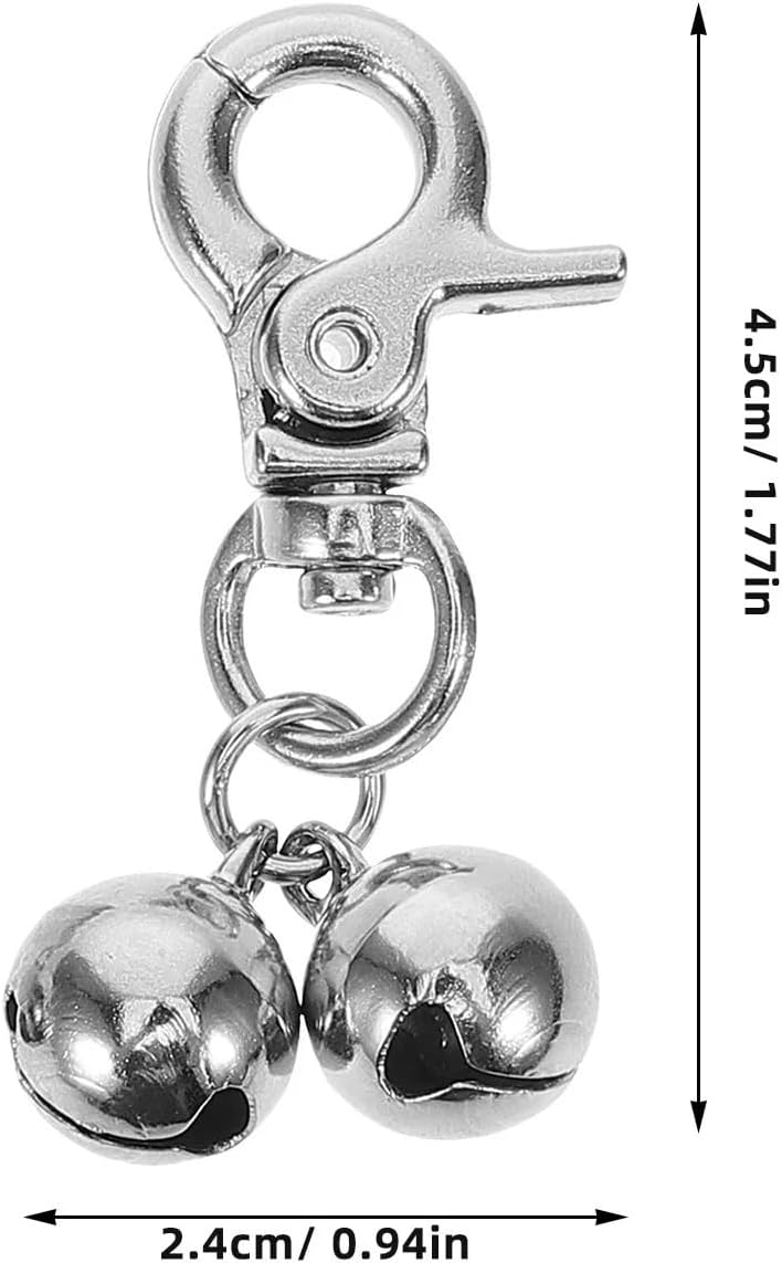 Dog Collar Bells 8Pcs Pet Collar Bells for Cats Dogs Stainless Steel Hanging Ring Loud Festive Sound Small Bell Dog Tag Accessory