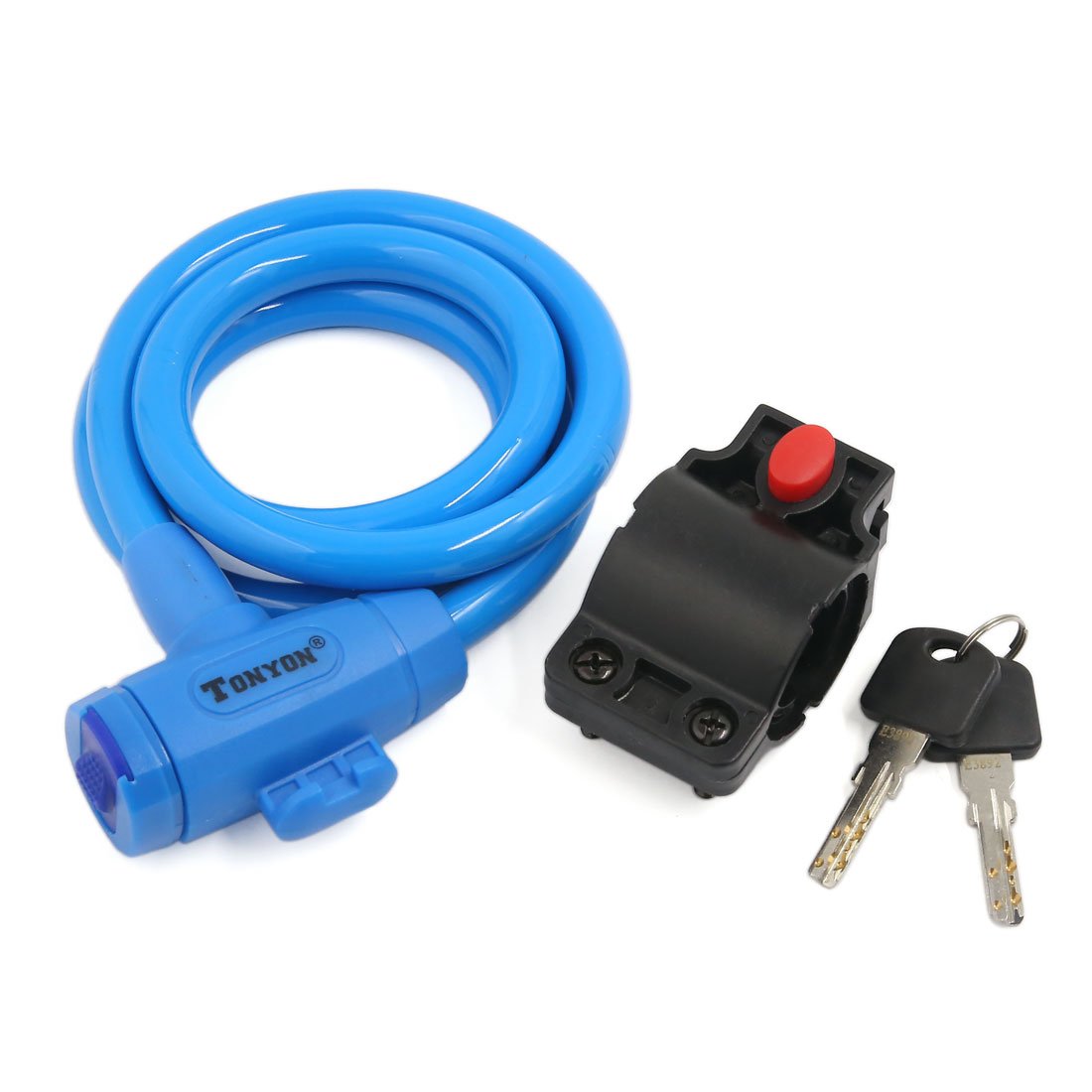 Aexit Bike Cycle Bike Locks Bicycle Anti Theft Device Security Wire Cable Lock Blue w U-Locks 2 Keys