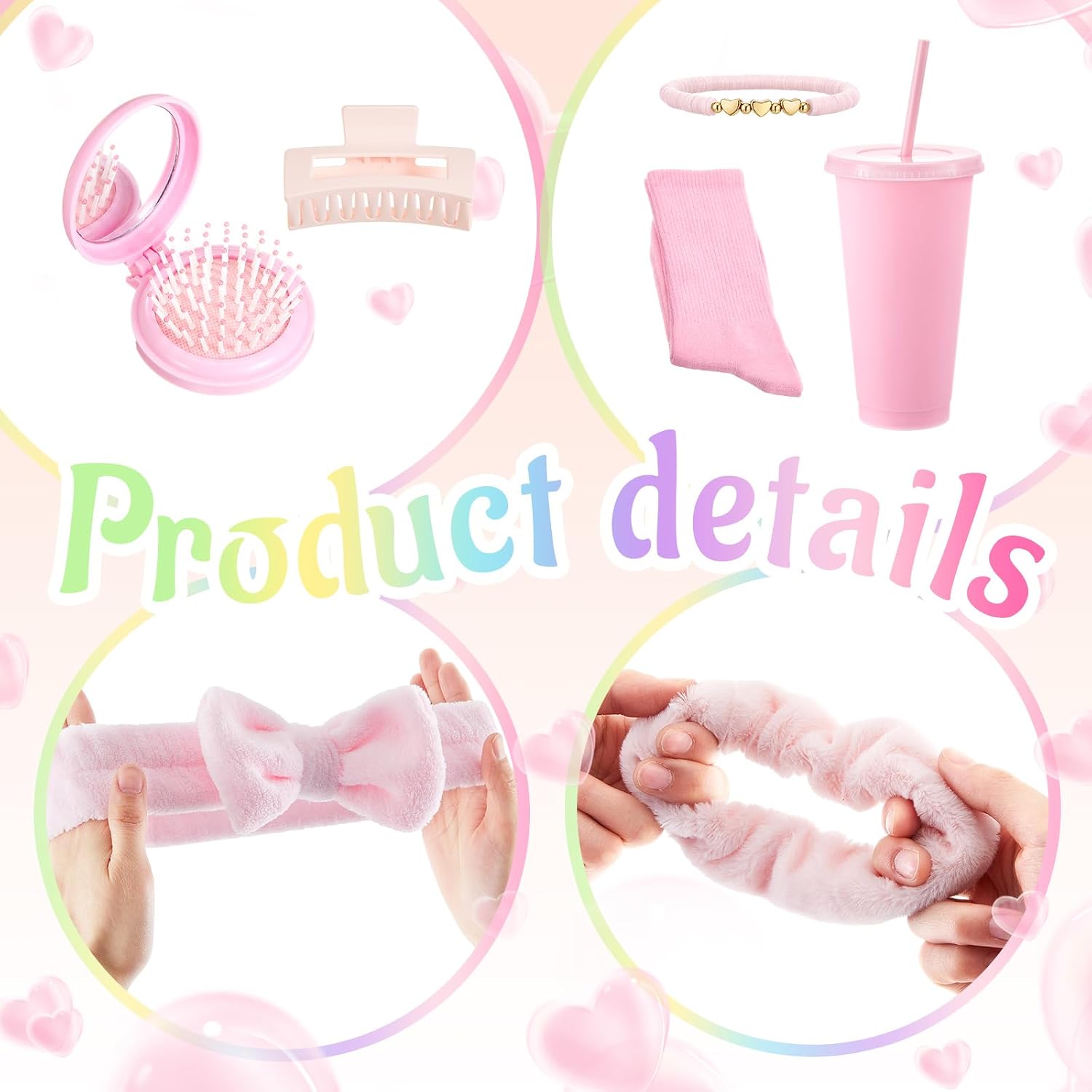 Fanfanwin 72 Pcs Sleepover Party Supplies, Spa Slumber Favor, Pink image 4
