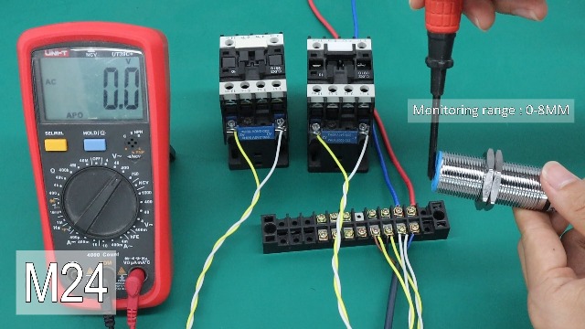 Image of M24 Proximity Switch Inductive Proximity Sensor Switch 8mm Detection Distance, Shielded Installation, DC Type 6-36V, 2 Wire, NC(Normally Closed), LED Indicator