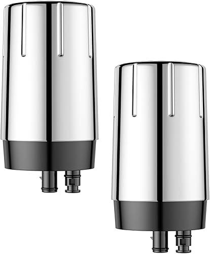 Paquete de 2 filtros de repuesto para grifo Brita Filtro de grifo 36311 Filtros de repuesto para sistema de filtración de agua del grifo, cromo