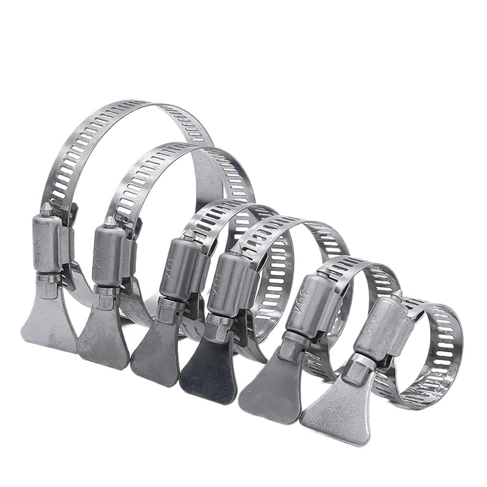1pcs Worm Gear Hose Clamp Hydrovalve Adjustable Key Clamp Garden Hose Clip Stainless Steel Water Pipe Fastener Automotive Mechanical(289-311mm)