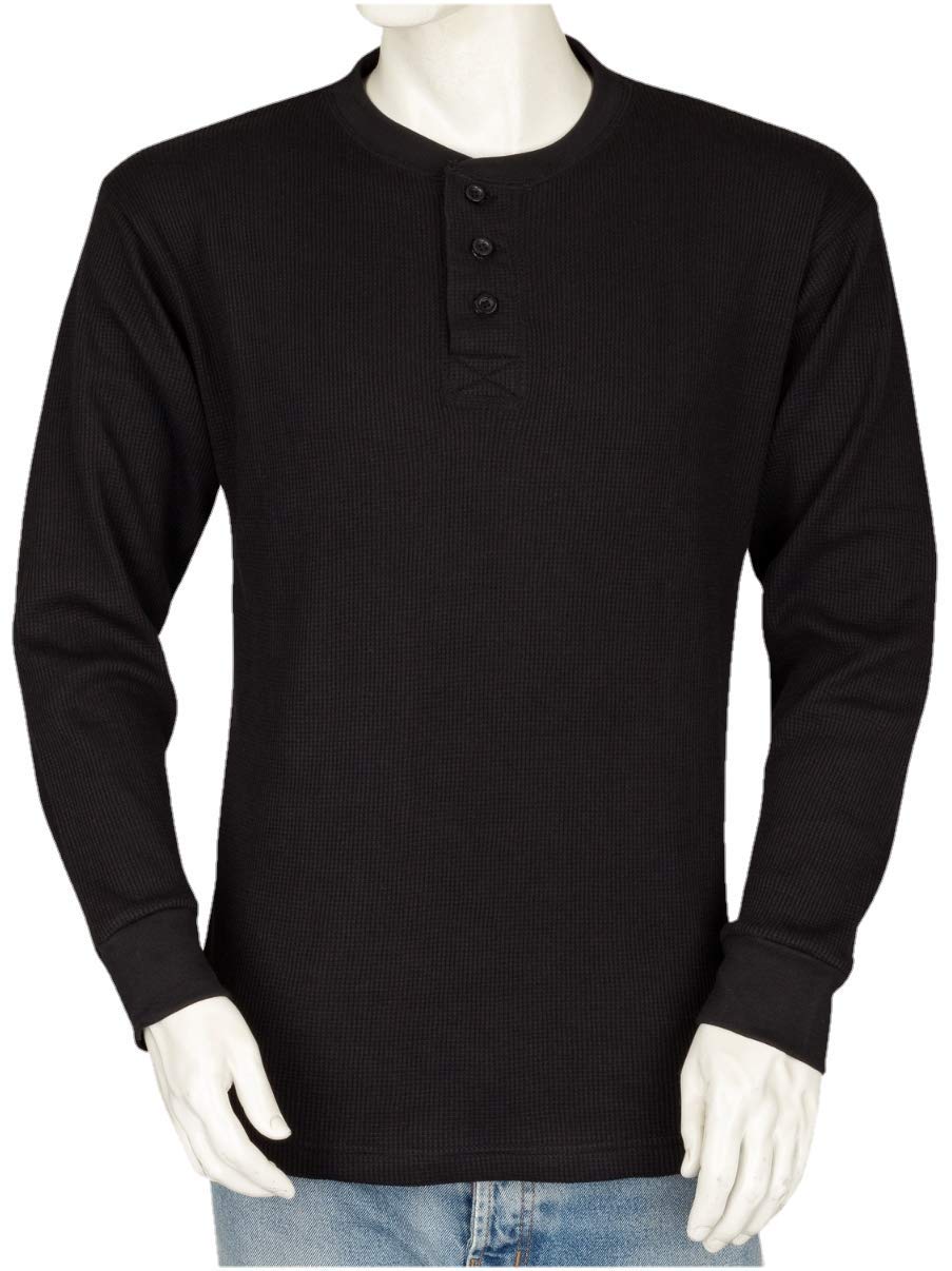 Styllion Tall Henley Thermal THLS (8XLT, Black)