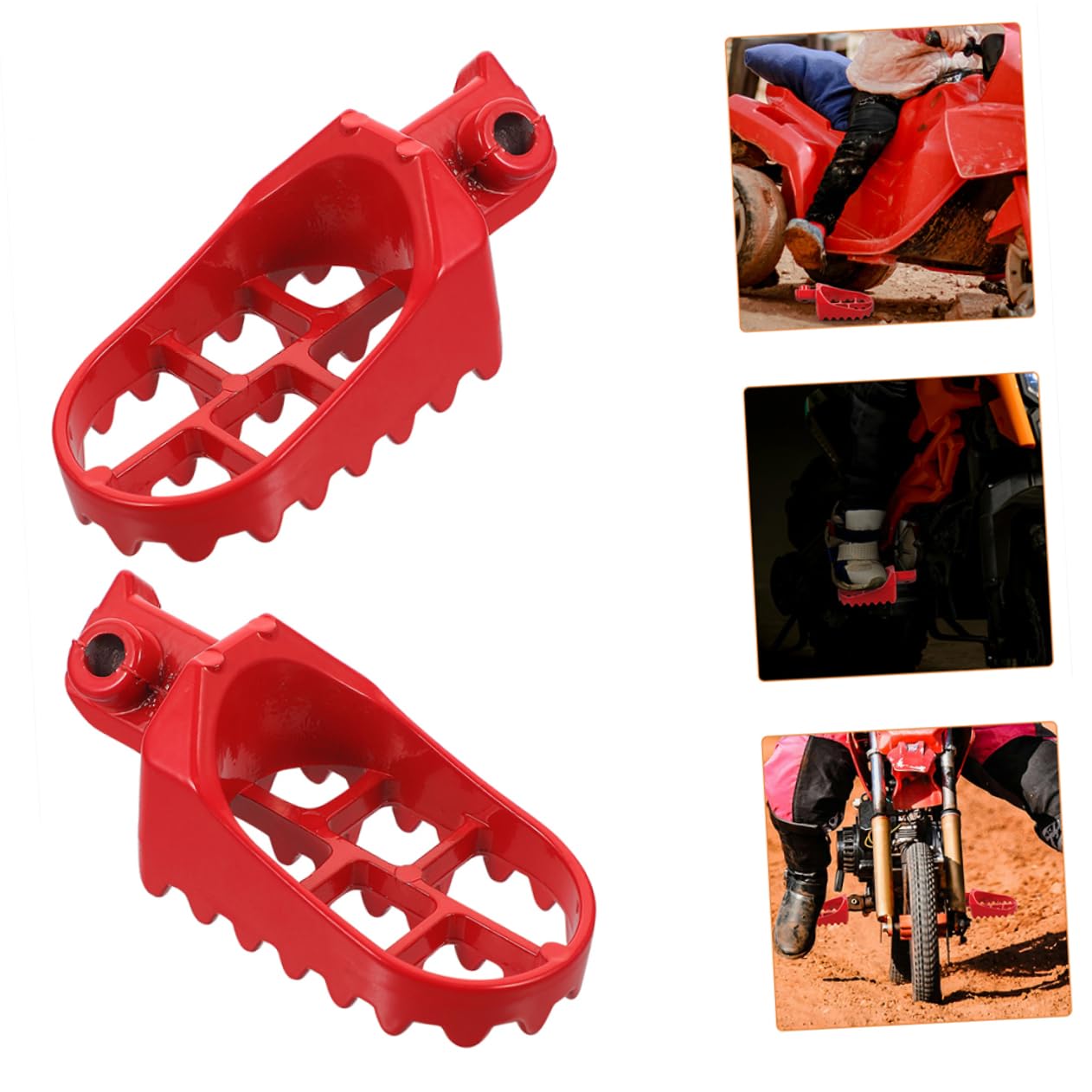 Estriberas Delanteras para Pit Bike de Aluminio 4 Piezas Rojas
