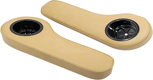 Performance Plus Carts Cojín universal del reposabrazos del asiento trasero del carro de golf con el portavasos - Tan