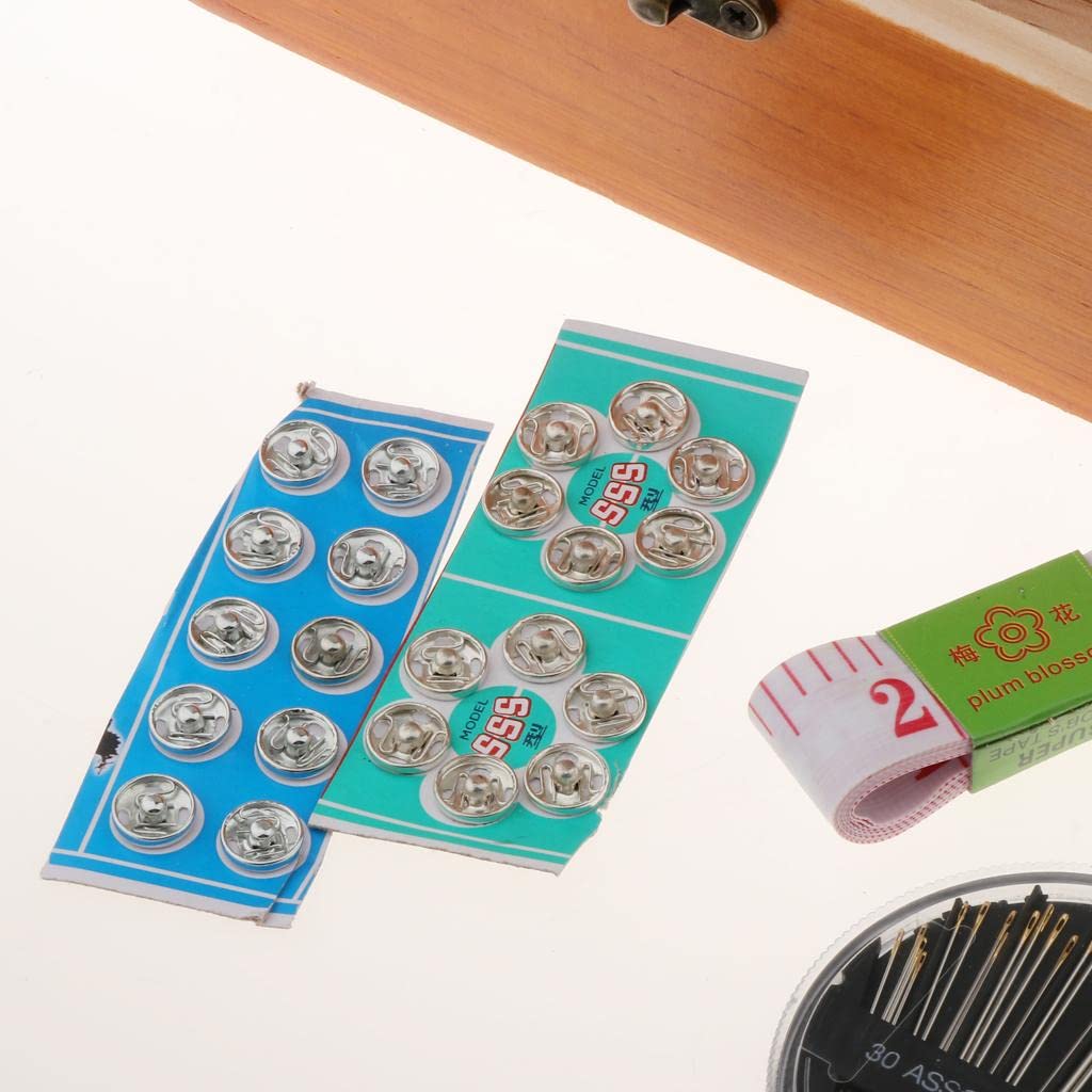 Luzhengyang Juego de costura de madera, portátil, retro, juego de costura, organizador para viajes a casa