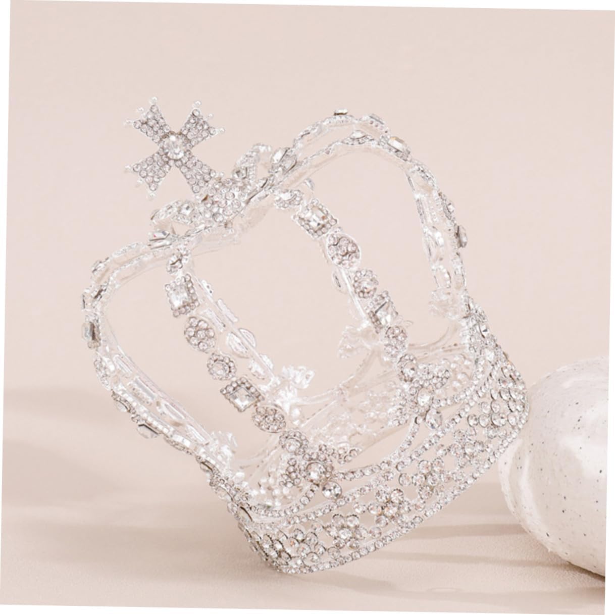 Alipis Rhinestone Bride Tiara Crown Continuous Band Wedding Headwear Hairpiece for Women Bridal Ceremony Accessories