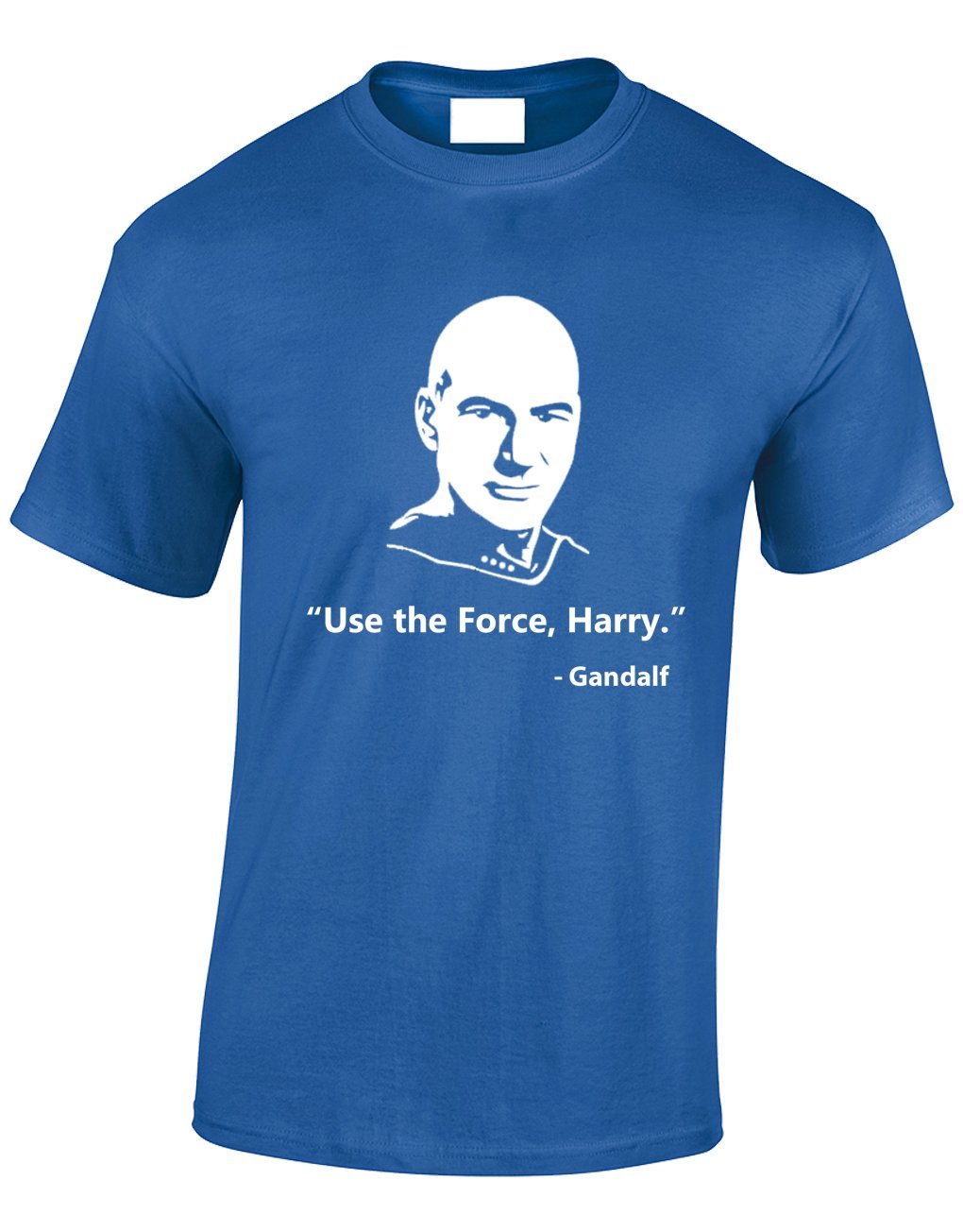Crown Designs Use The Force Harry - Gandalf Sci-Fi Mashup Funny Cool for Men & Teenagers T-Shirts Tops - Royal/Medium