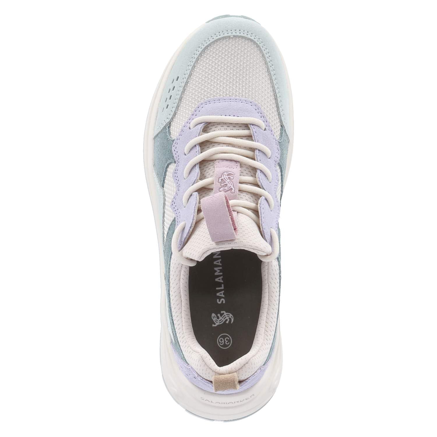 Salamander Damskie buty typu sneakers HILDEN beżowe kolorowe skóra i tkanina