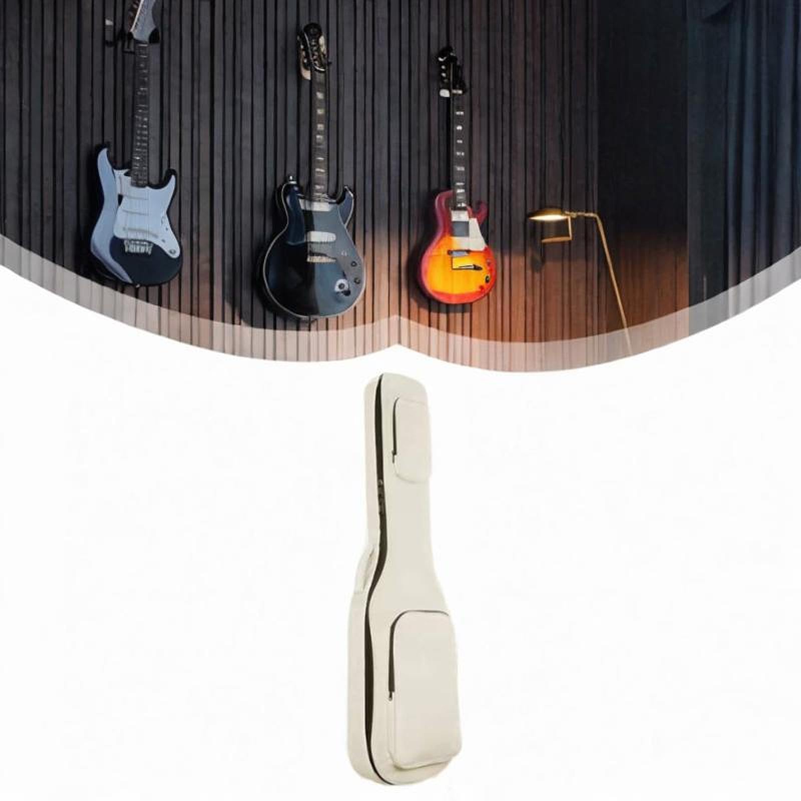 Funda para Bajo Eléctrico con Correas Y Bolsillos de Almacenamiento, Beige