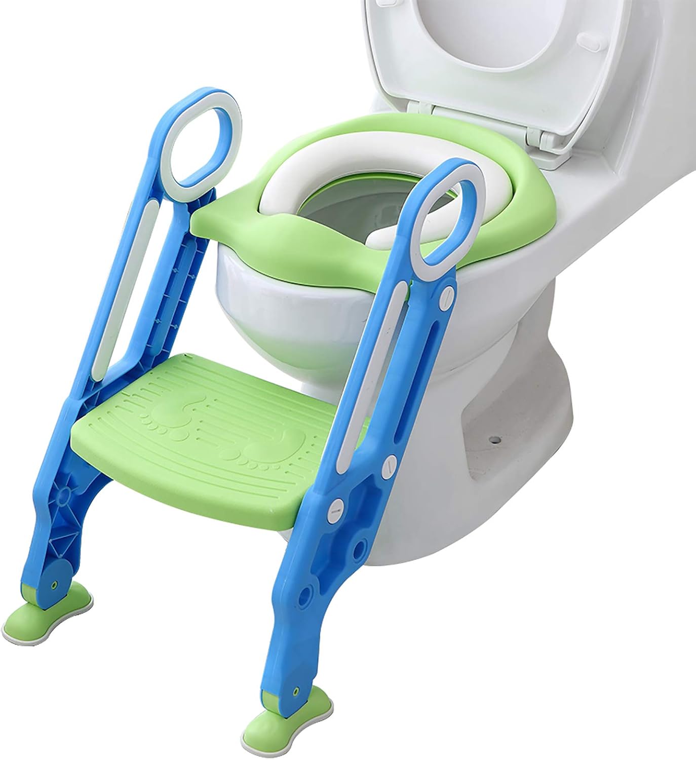 人気トレンド Bluesnail補助便座 おまる 子供 折りたたみ幼児用便座 トイレトレーニング トイレトレーナー ステップ式 ベビー 踏み台 勿忘草色 信頼 Www Iacymperu Org