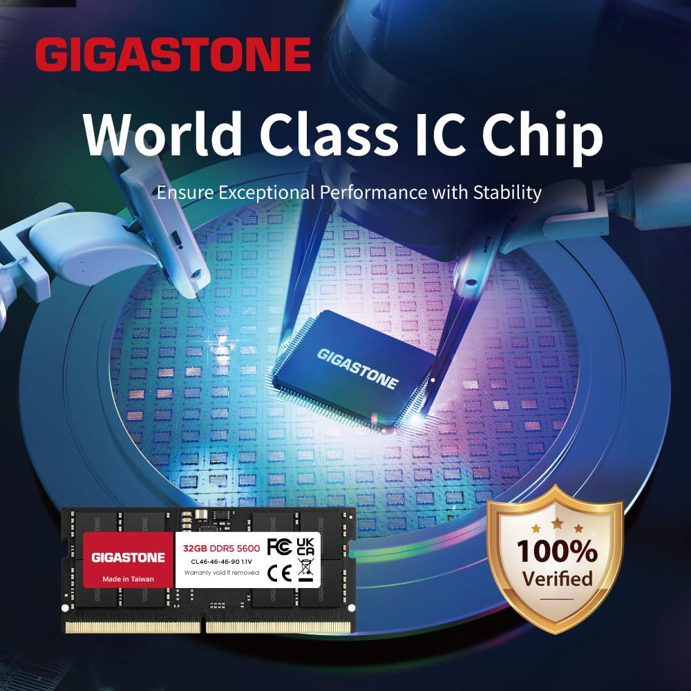 DDR5 RAM Laptop Only】 GIGASTONE 32GB DDR5 5600MHz PC5-44800