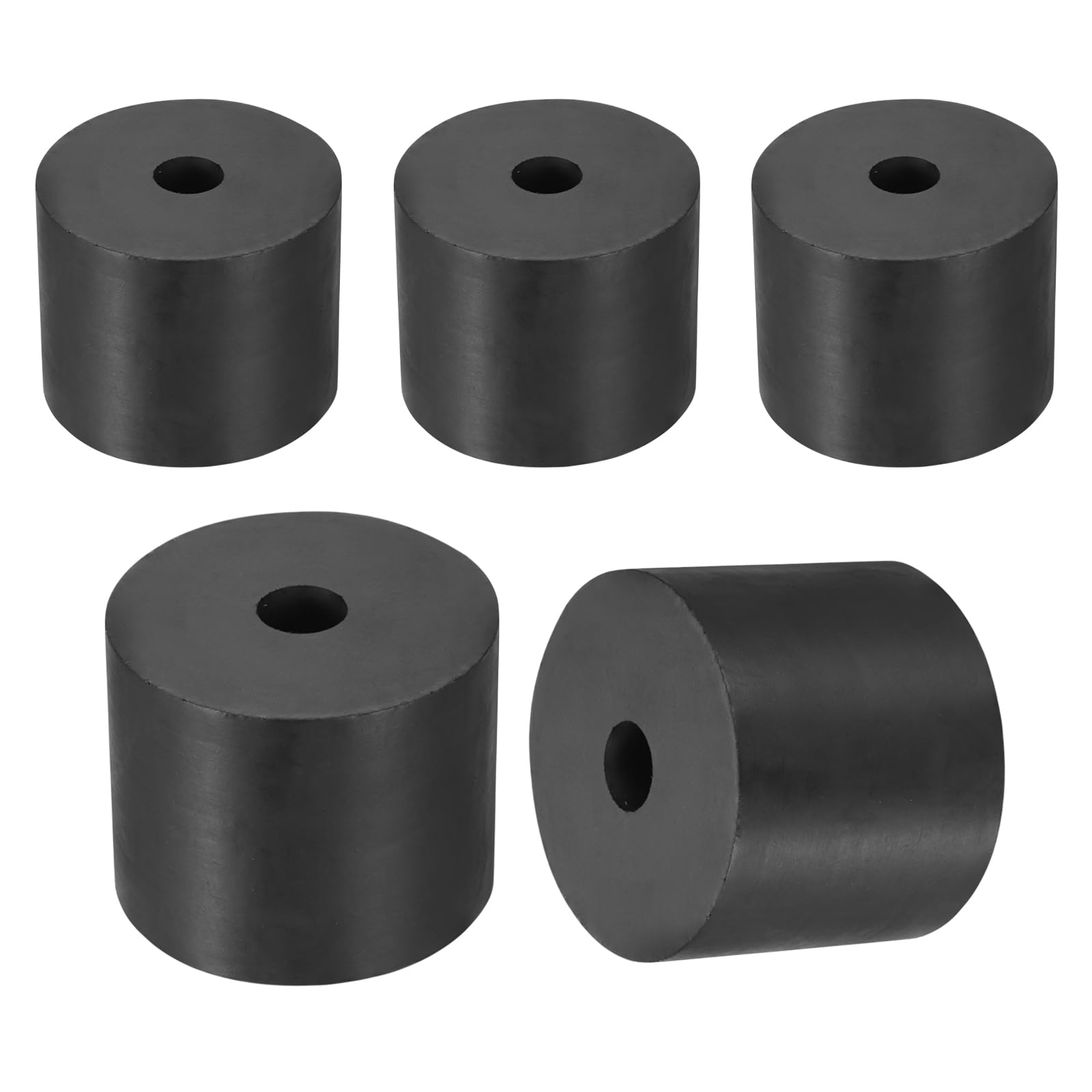 sourcing map 15Pcs Rubber Spacers, 20mm OD, 10mm ID, 5mm Thick Black Round Anti Vibration Rubber Pads Isolation Bushings Washer for Home Cars Boat(0.79" OD x 0.39" ID x 0.2" Thick)