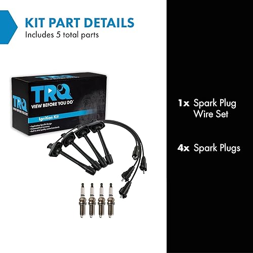 Miniatura 338 de TRQ Kit de bujías de 5 piezas de bujías de iridio compatibles con Chevrolet Aveo 2004-2008 Aveo5 2004-2008