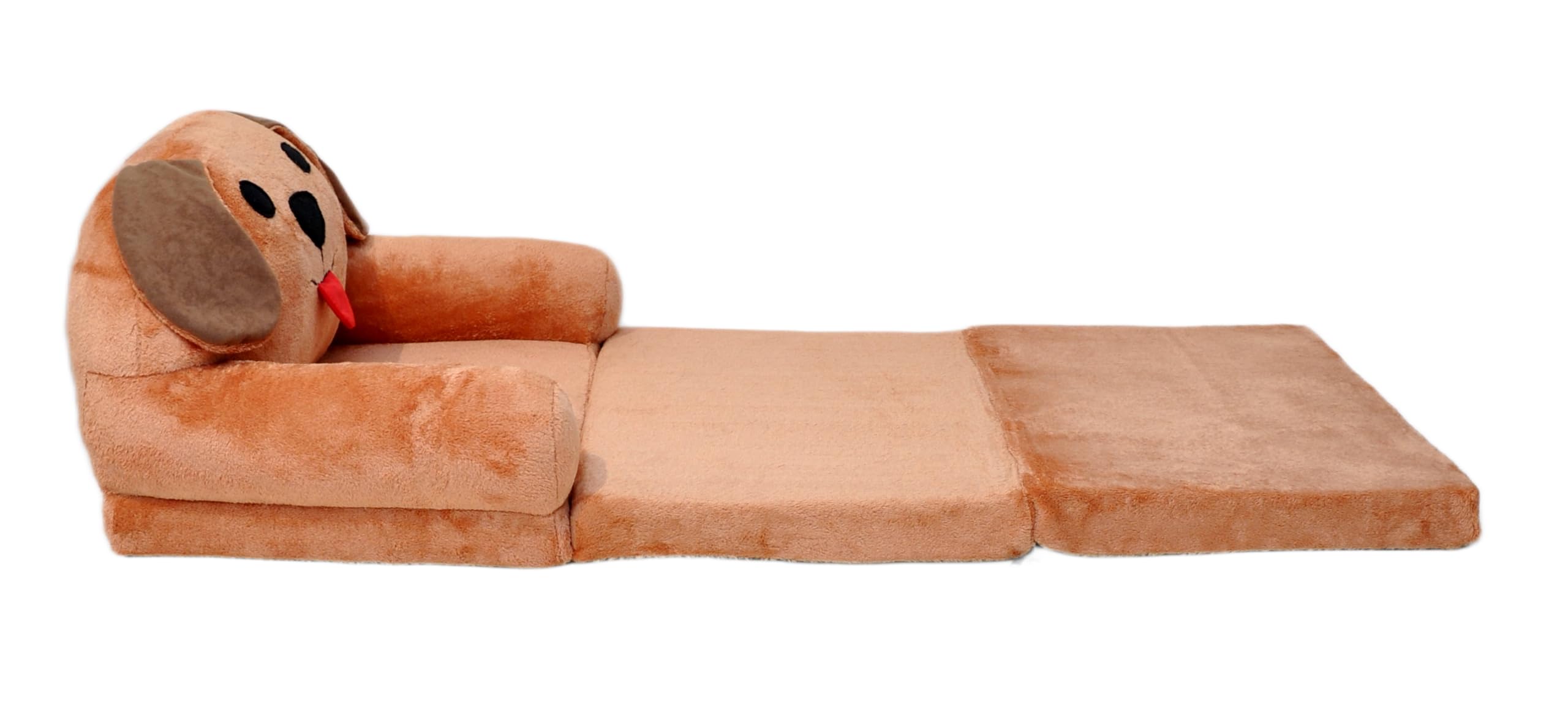 Poltrona per bambini, mini poltrona pieghevole 2 in 1, comoda poltrona in peluche con materasso, divano letto per cameretta (Cane)