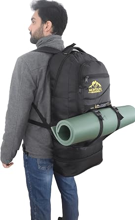 Baggor Montana 80 Litre Çift Körüklü Siyah Su Geçirmez Çok Gözlü Seyahat-Dağcı-Kampçı-Deprem Sırt Çantası