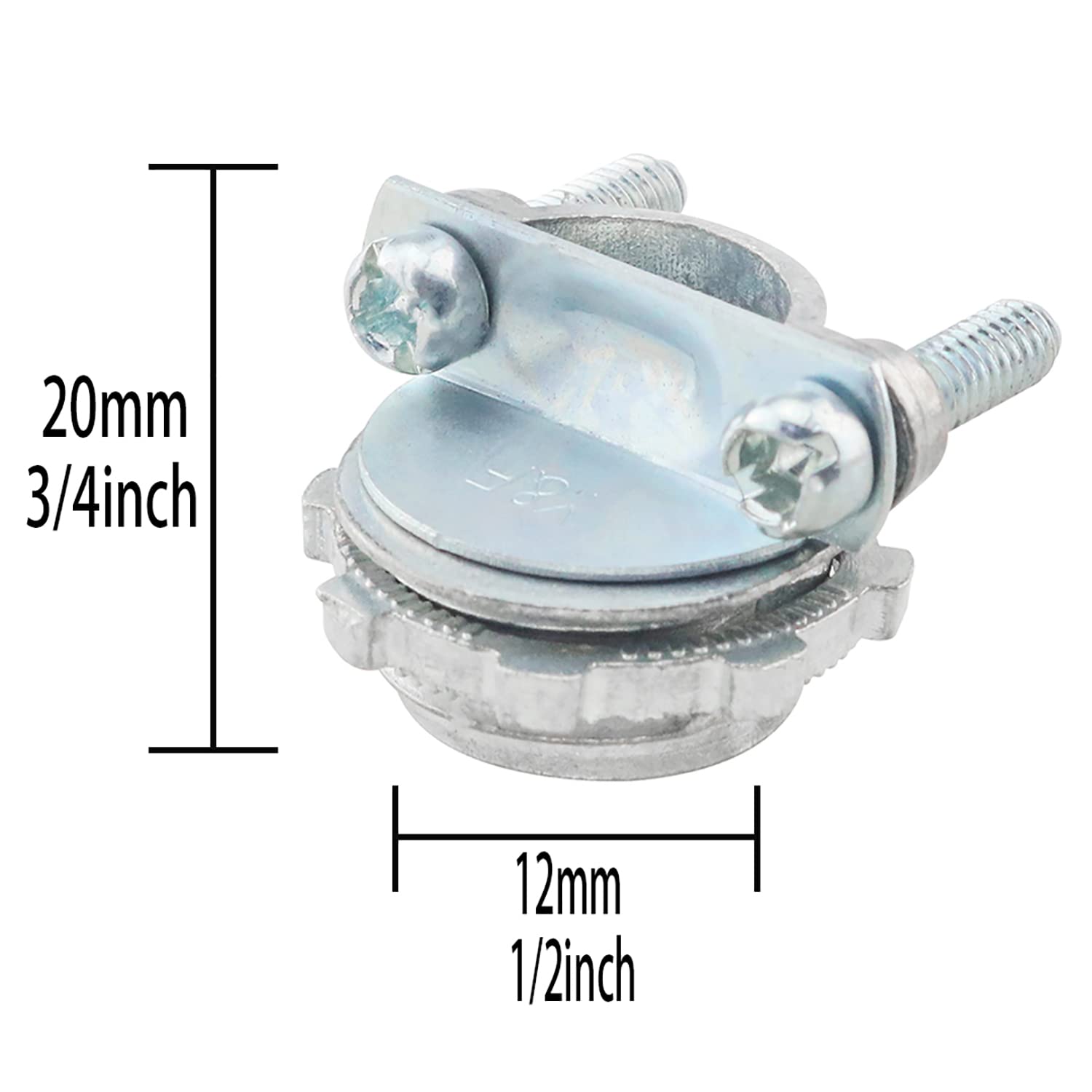 Maxxima 1 In. Non-Metallic Twin-Screw Clamp Connector For NM Sheathed Cable Conduit, Zinc Die Cast (25 Pack - View #14