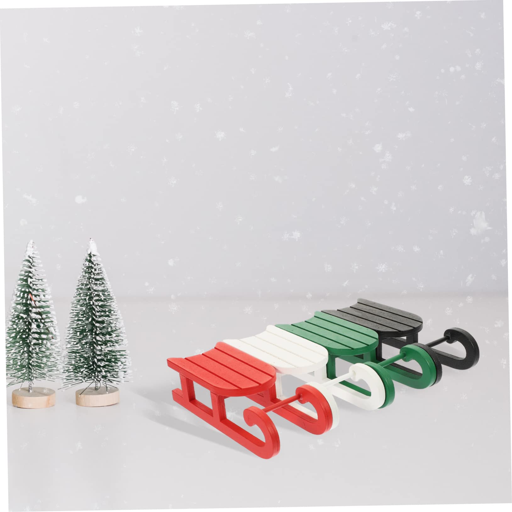 PRETYZOOM 12 STK Schlittenanhänger Aus Holz Weihnachtsdekoration Weihnachtliches Herzstück Weihnachtsschlitten Santa Schlitten Staute Mini-Schlitten-Ornament Miniatur-Schlitten Hölzern