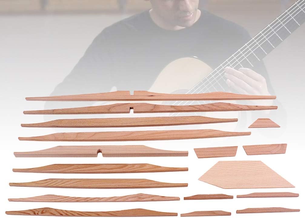 Healifty 17pcs Acoustic Guitar Accessories 41 Inch Guitar Spruce Brace Wood Kit Internal Structure DIY Guitar Tool