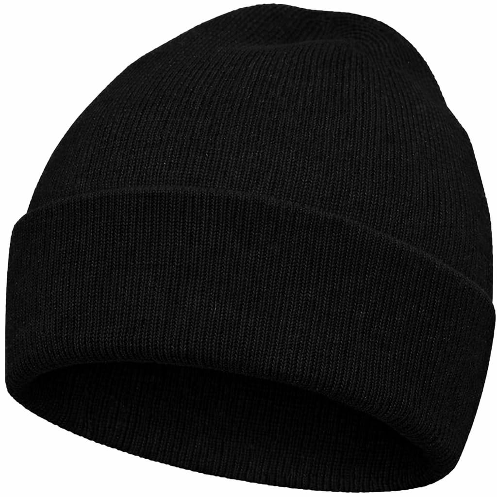DANAEST Merino Beanie Feinstrick doppellagig leichte Strickmütze für Damen und Herren