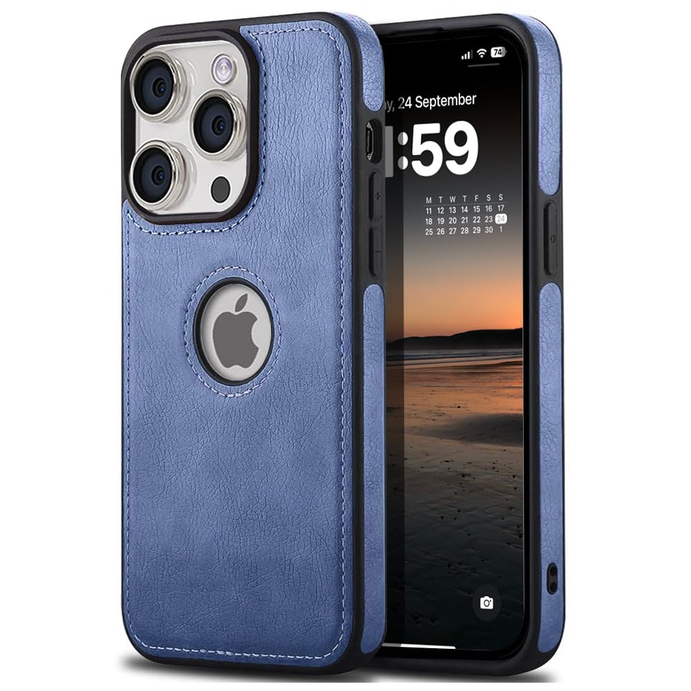 KARWAN®️ Genuine Leather Finish iPhone 15 Pro Max Back Cover Case |Shockproof Design |Raised Edges for Camera & Screen Protection |Super Soft - Touch |Leather Case for iPhone 15 Pro Max(Blue) (B0CTK6YCY8) Amazon Price History, Amazon Price Tracker