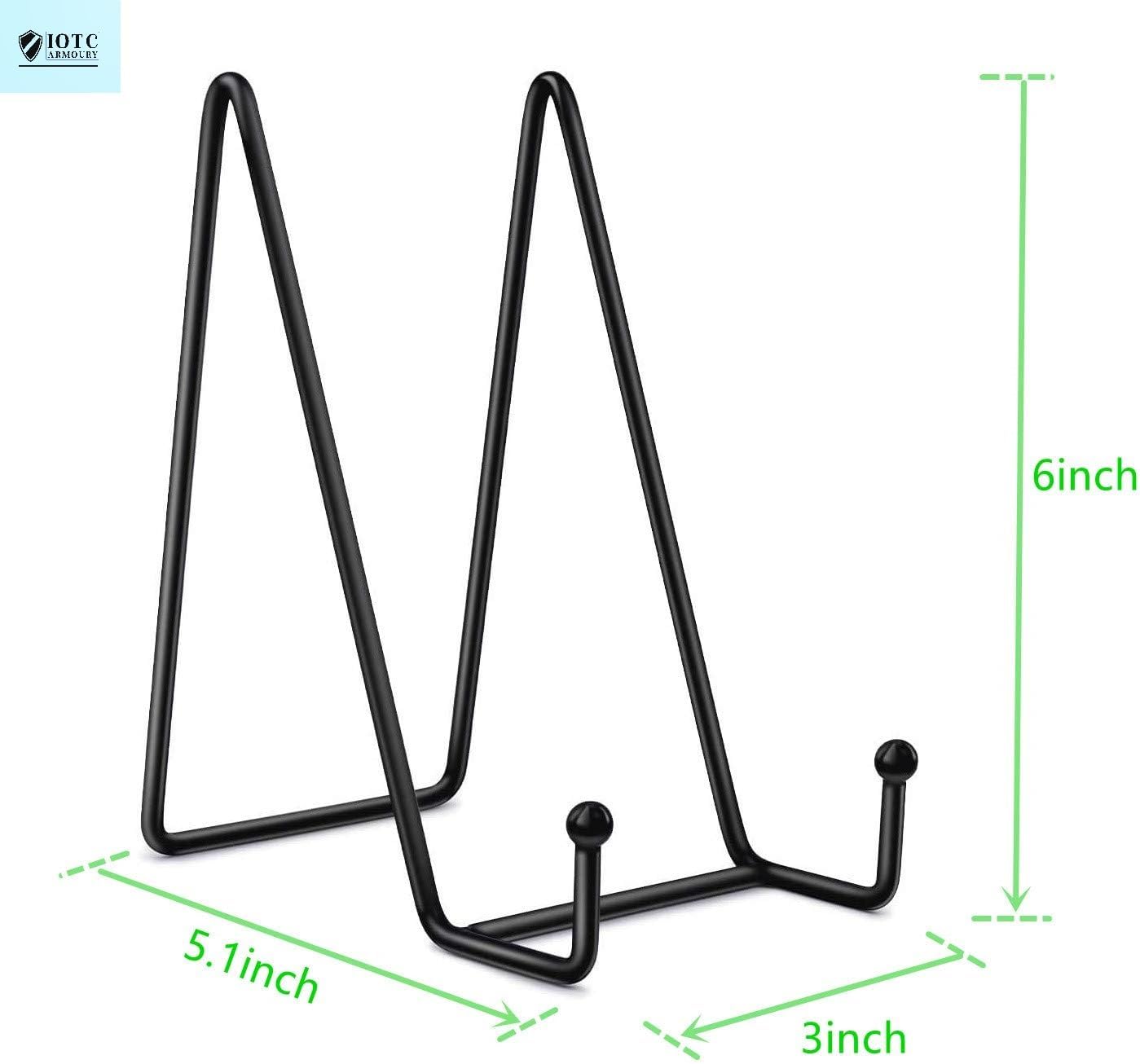 Plate Stands for Display, 6 Inch Black Iron Plate Holder Display Stands Decorative Plates Holder Stand 2 Pack