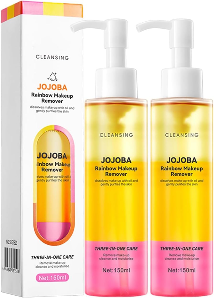 Xnuoyo Rainbow Cleansing Oil, Dissolves and Removes Face, Makeup Cleanser, Gentle Facial Cleansing Oil, No Pores, No Traces, Suitable for All Skin Types