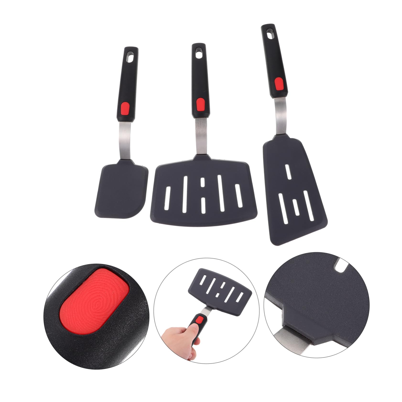 Lot de 3 Spatules Cuisine en Silicone Résistantes à Chaleur
