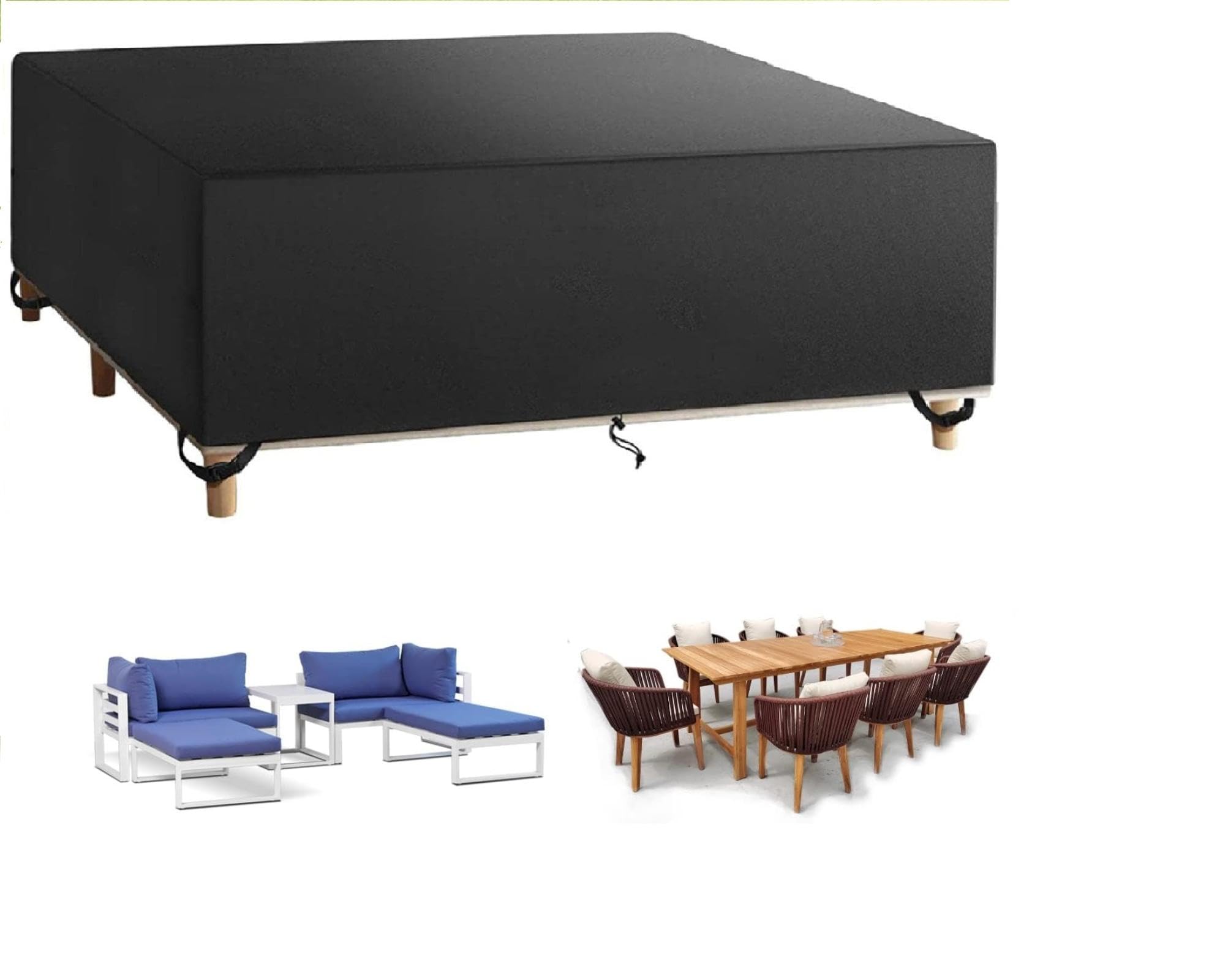 Copertura Impermeabile Per Mobili Da Giardino - Pieghevole, Nero, 130x30.5x99 Cm - Foto 3