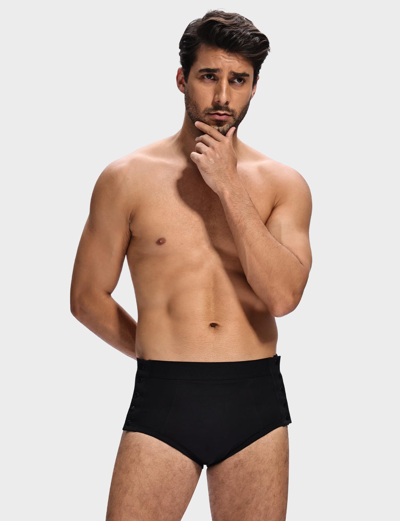 Carer Pack de 3 Slip Incontinencia Hombre 300ml Algodón Botones Laterales | Incontinencia Moderada a Grave Protección Día y Noche Diseño Desmontable Lavable y Reutilizable Color Negro Talla S