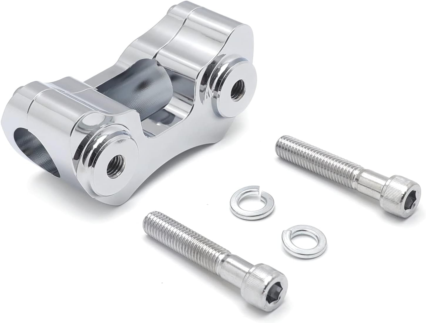 HTTMT- Chrome Handlebar Riser 1 1/4" 1.25“ diameter Bars Compatible with 1997 & Up H-D Road King