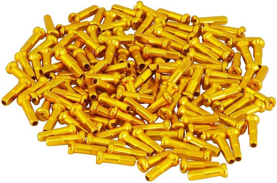 Bike Alloy Spokes Nipples/16mm 14g Gold Pack of 72